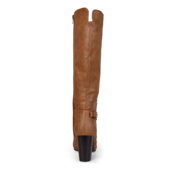 Journee Collection Womens Brown Buckle Accent Padded Carver Round Toe Block Heel - Picture 4 of 7